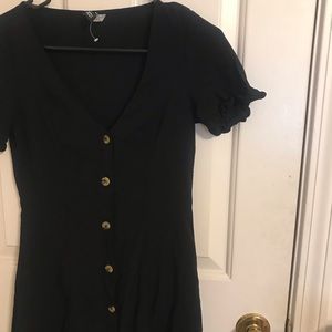 black button down dress